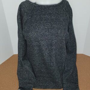 Rock & Republic Dark Raglan Zippered Sleeve Contrast Trim Cotton Top Sz M/L